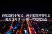 微密圈的小笔记：关于前提藏在哪里的处理办法——做一次结构复盘