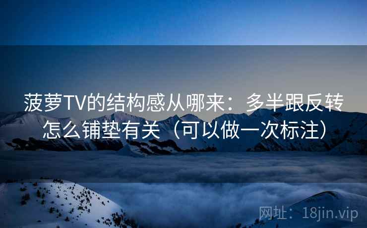 菠萝TV的结构感从哪来：多半跟反转怎么铺垫有关（可以做一次标注）